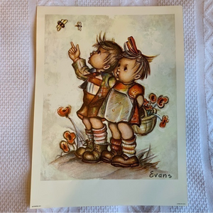 Vintage Hummel Lithograph by Evans “The Little Charmers”